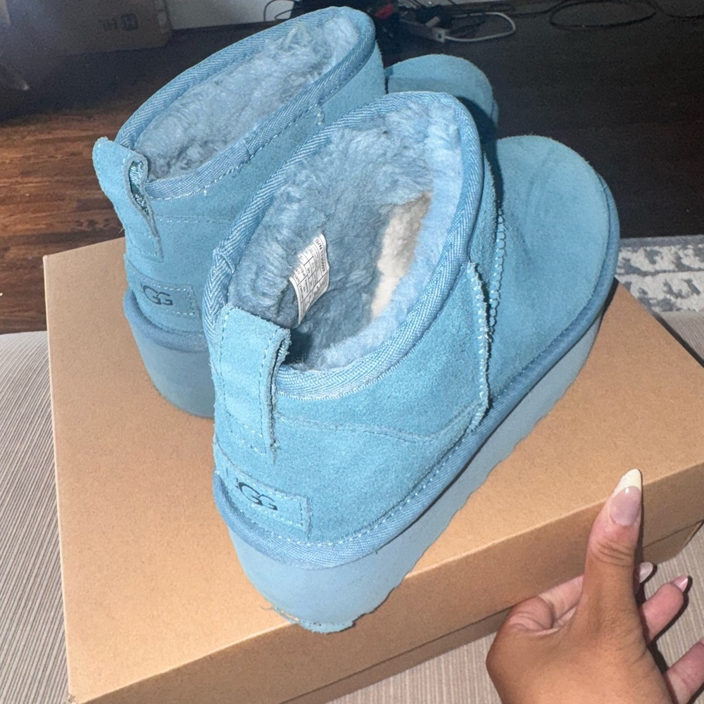 Blue Platform Suede Boots UGG